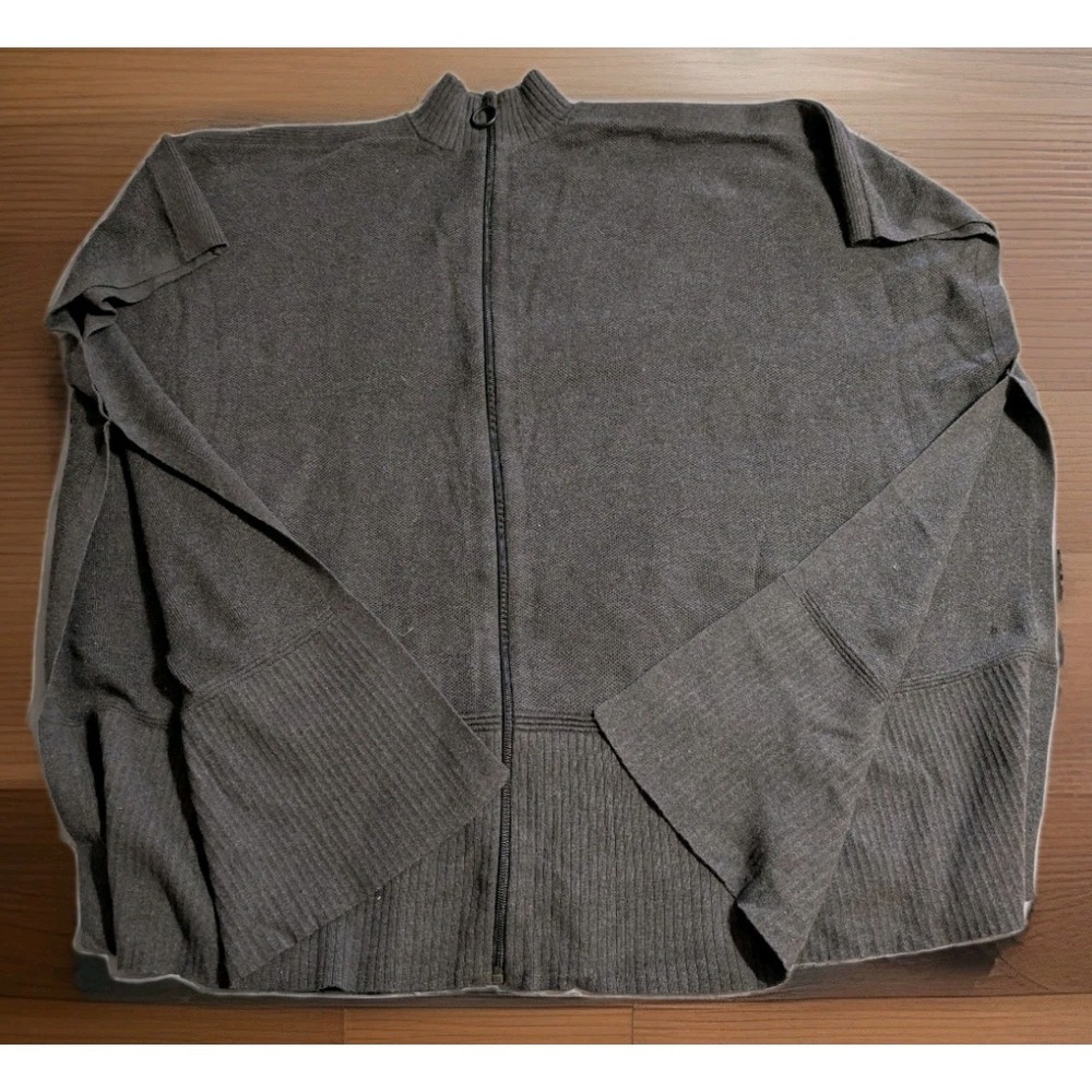 Lululemon OS Yak Wool Blend Poncho Sweater Zip Front Oversized Cape Gray